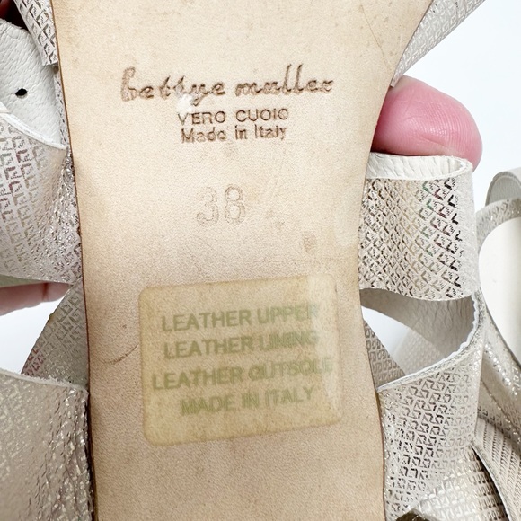 BETTYE MULLER GOLD METALLIC ANKLE STRAP‎ SANDALS 38 - Picture 9 of 11